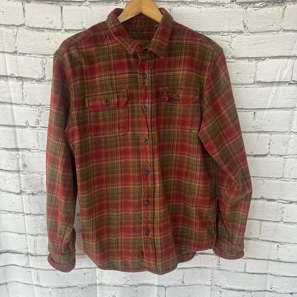 Preowned Orvis Big Bear Heavyweight Double Brushed Flannel Large Plaid Cotton